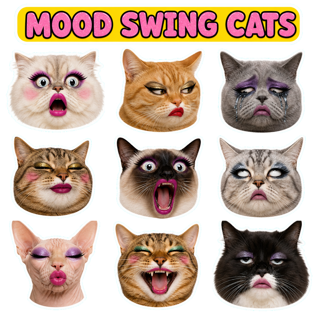 Exaggerated Cat Faces - image 1