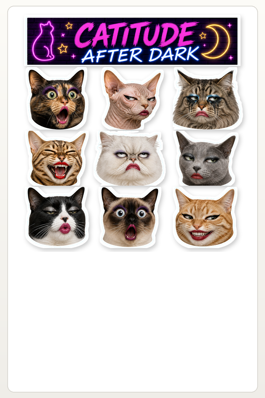 Exaggerated Cat Faces - image 1