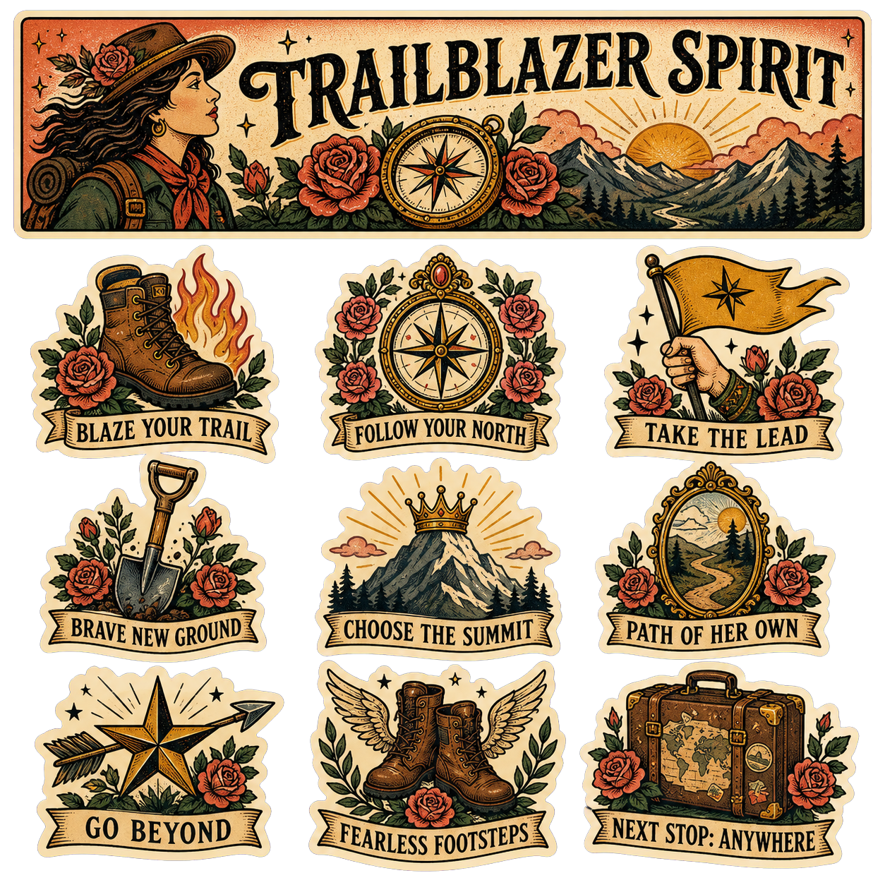 Trailblazer Spirit Space Panda Sticker Pack