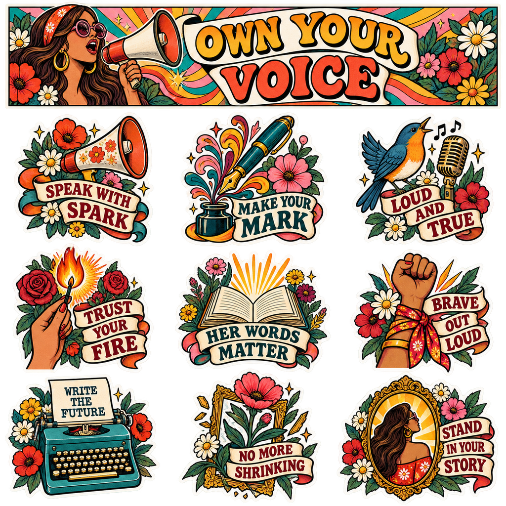 Own Your Voice Axolotl Sticker Pack