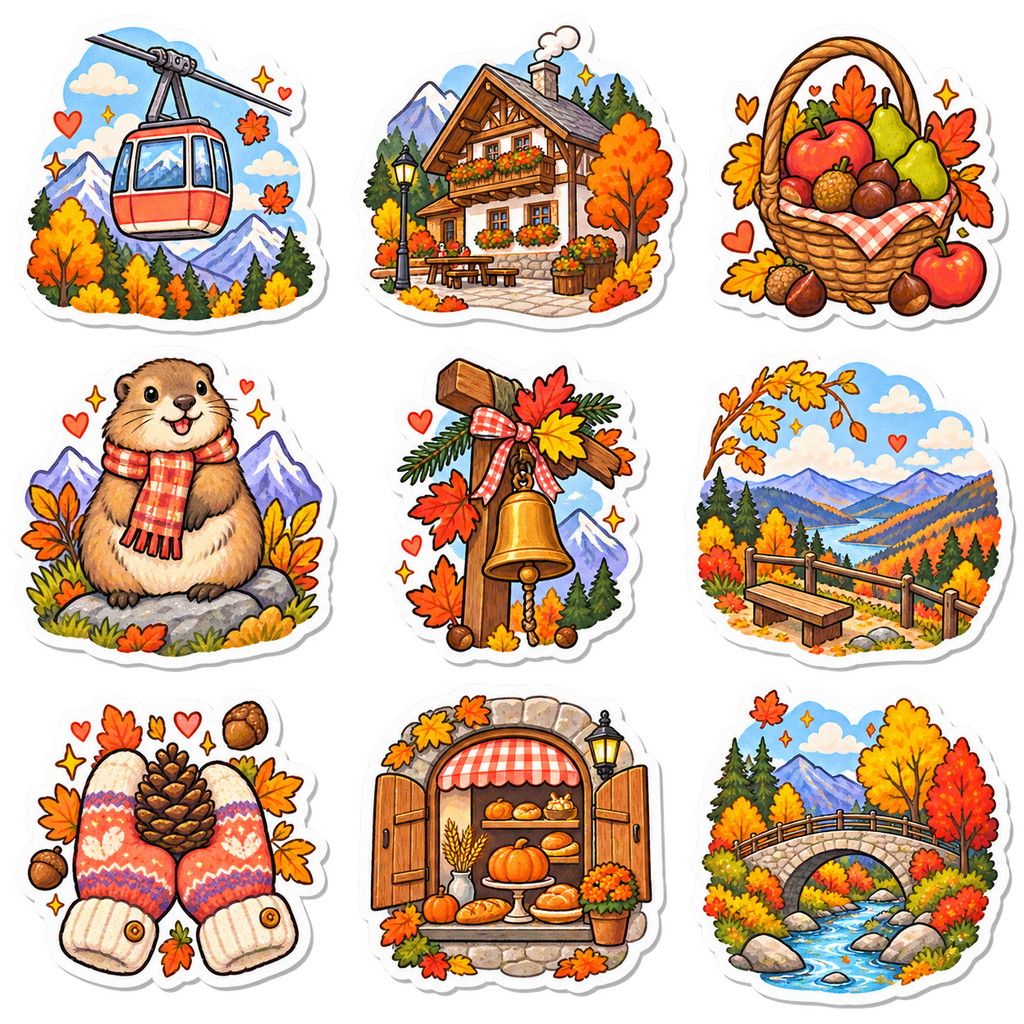 Autumn Alpine Cable Car - image 1