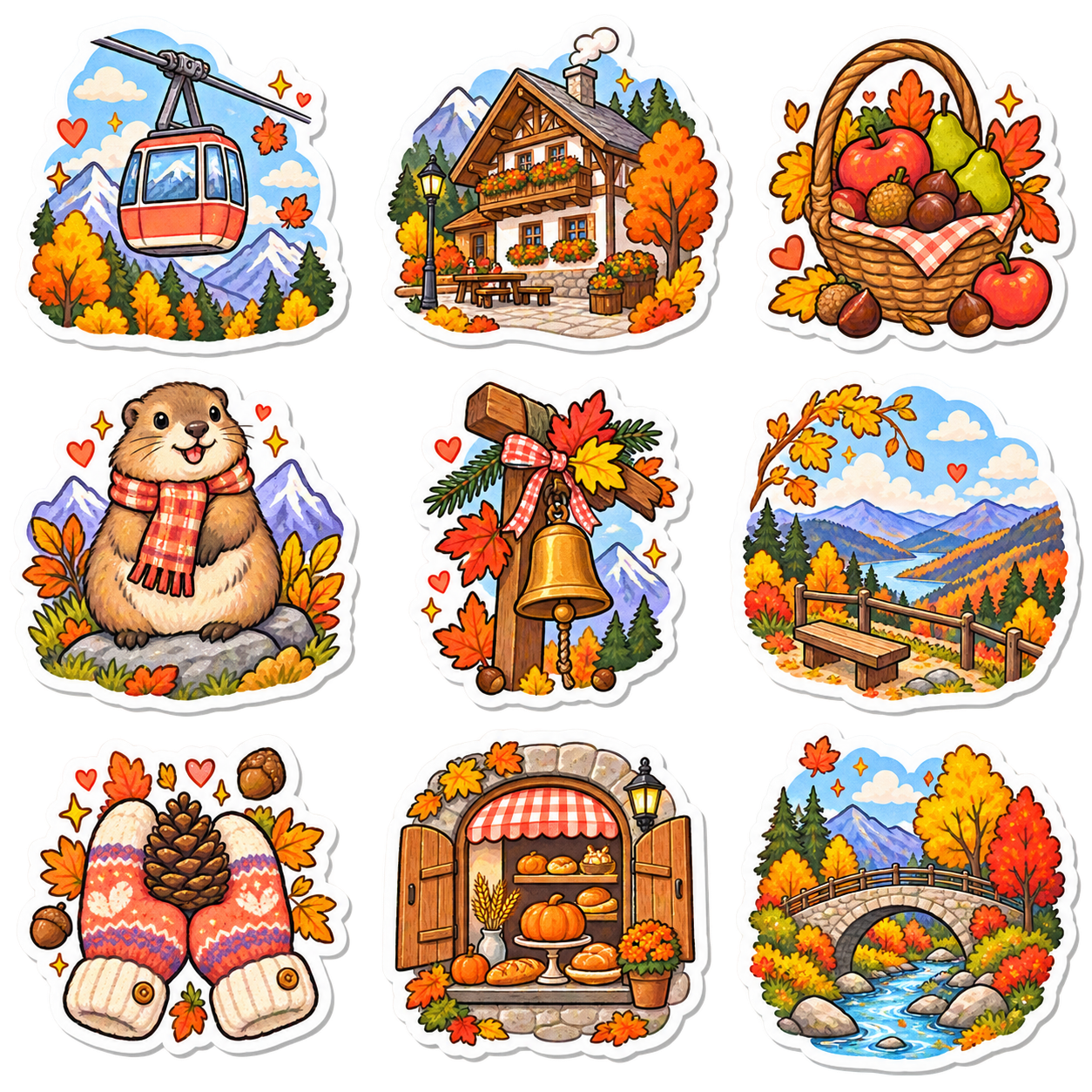 Autumn Alpine Cable Car - image 1