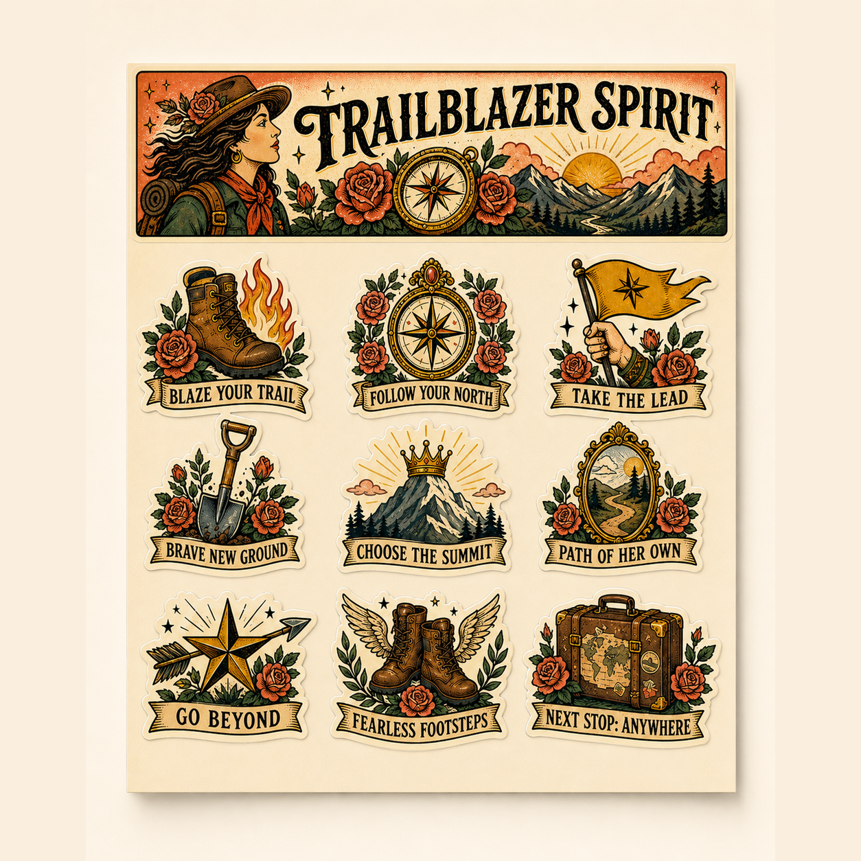 Trailblazer Spirit Space Panda Sticker Pack