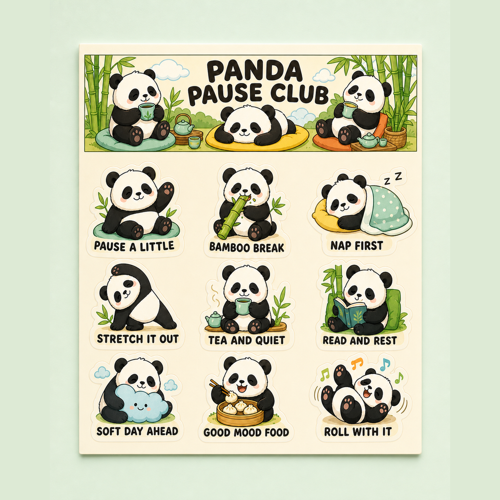 Panda Pause Club Sticker Pack