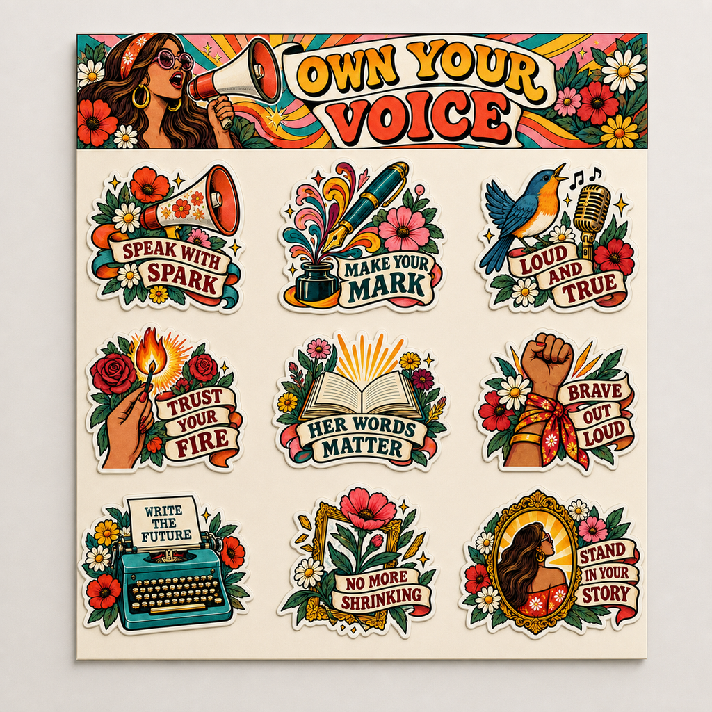 Own Your Voice Axolotl Sticker Pack