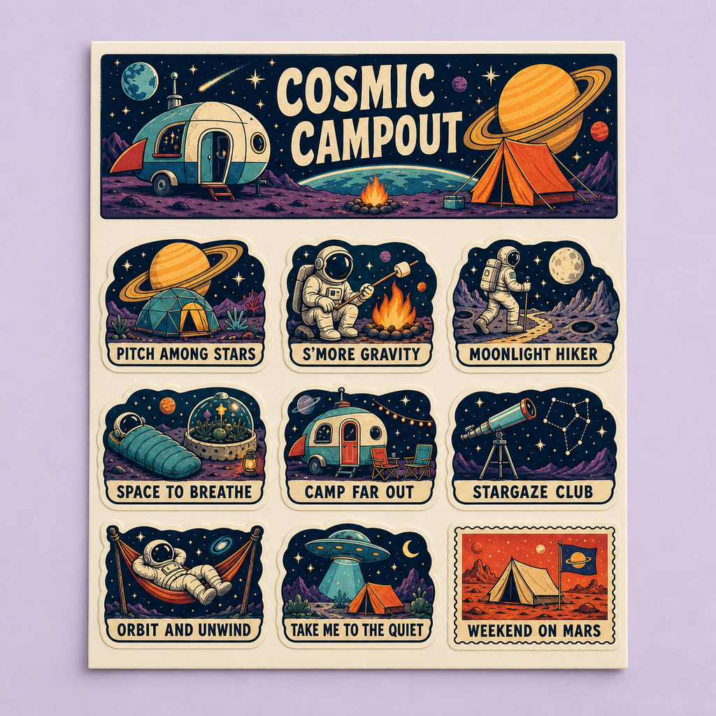 Cosmic Campout Space Sticker Pack