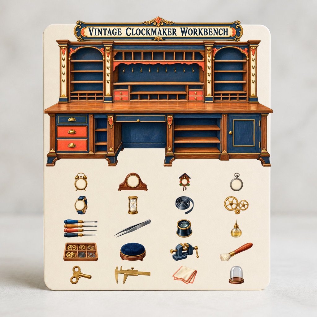 Vintage Clockmaker Workbench - image 3