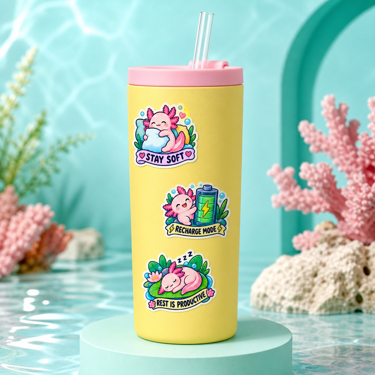 Axolotl Recharge Club Sticker Pack
