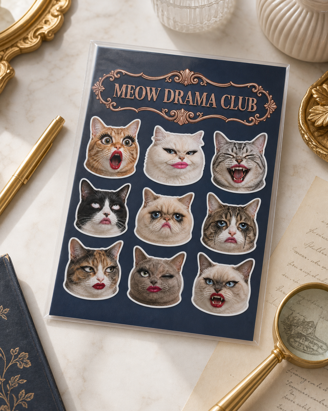 Meow Drama Club Cat Sticker Pack