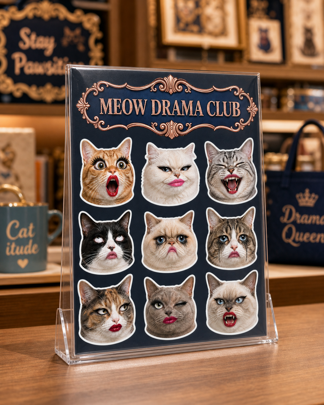 Meow Drama Club Cat Sticker Pack