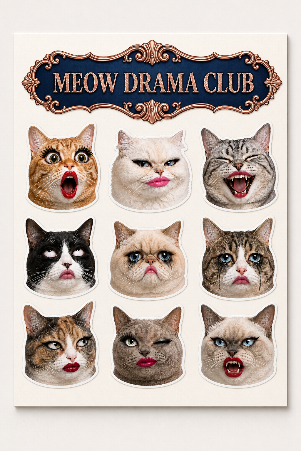Meow Drama Club Cat Sticker Pack