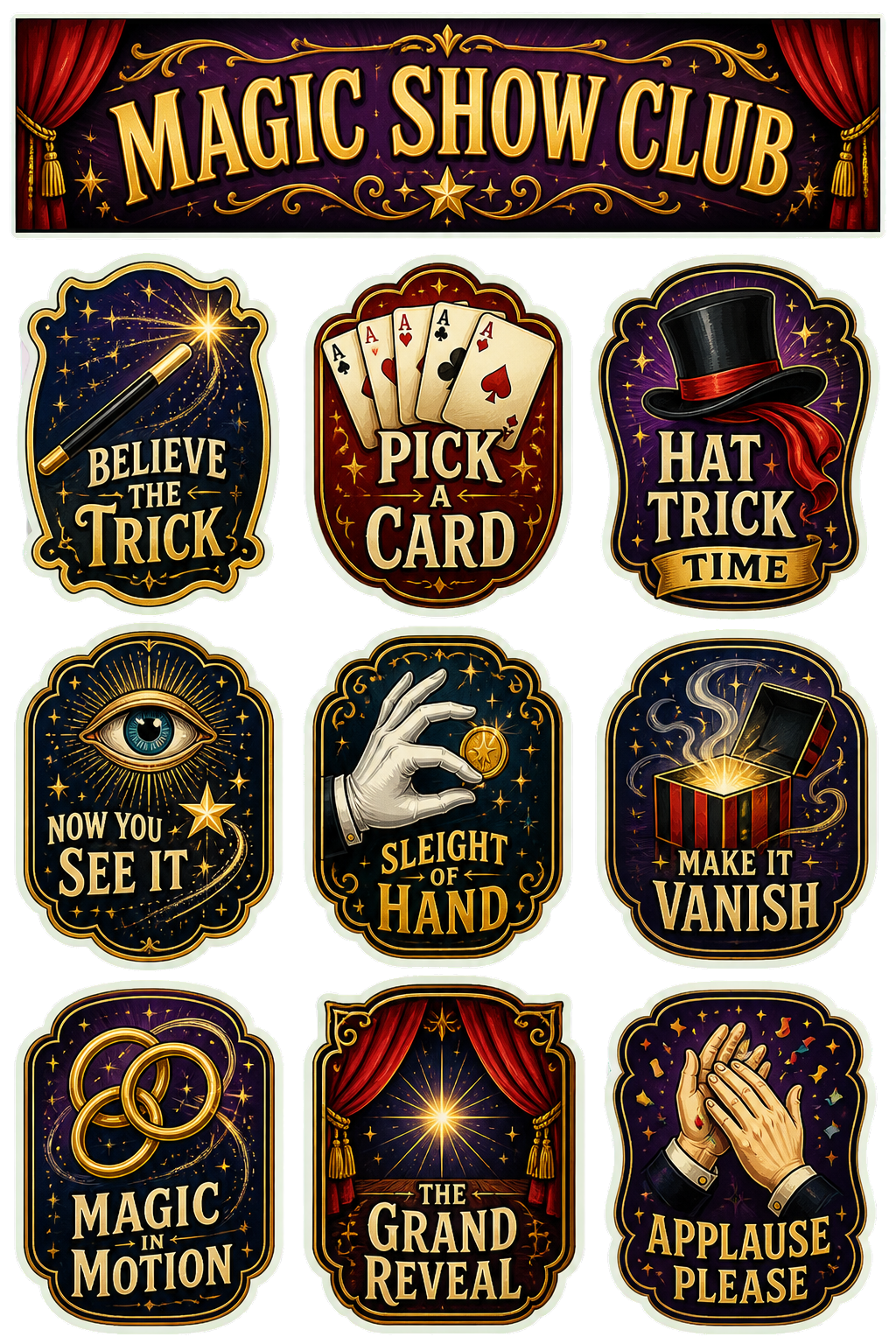 Magic Show Club Stickers Pack