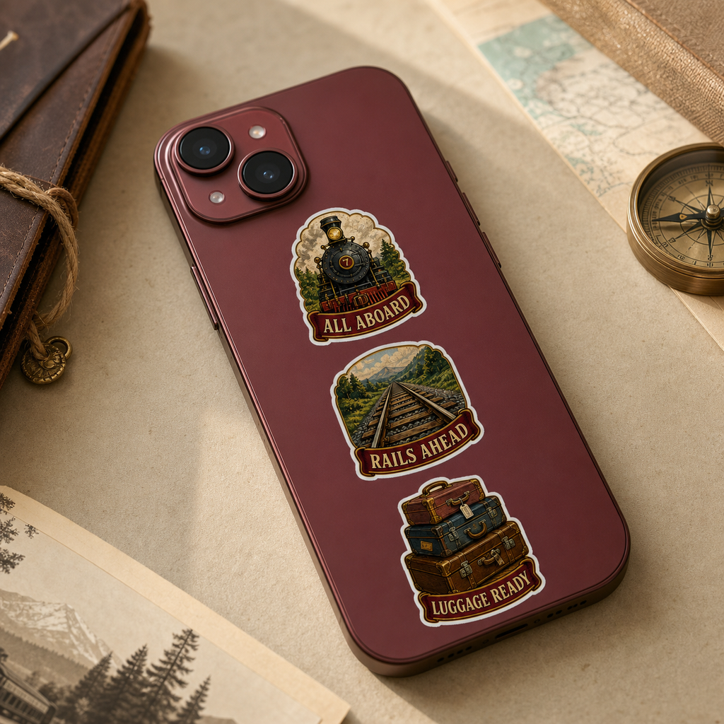 Vintage Train Journey Sticker Pack