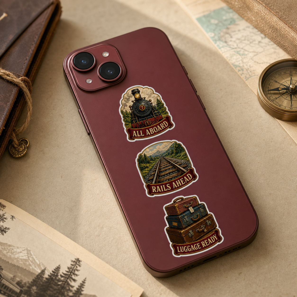 Vintage Train Journey Sticker Pack