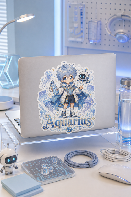 Aquarius Boy Sticker