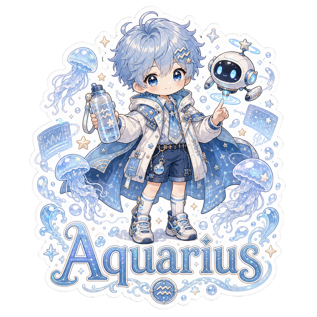 Aquarius Boy Sticker