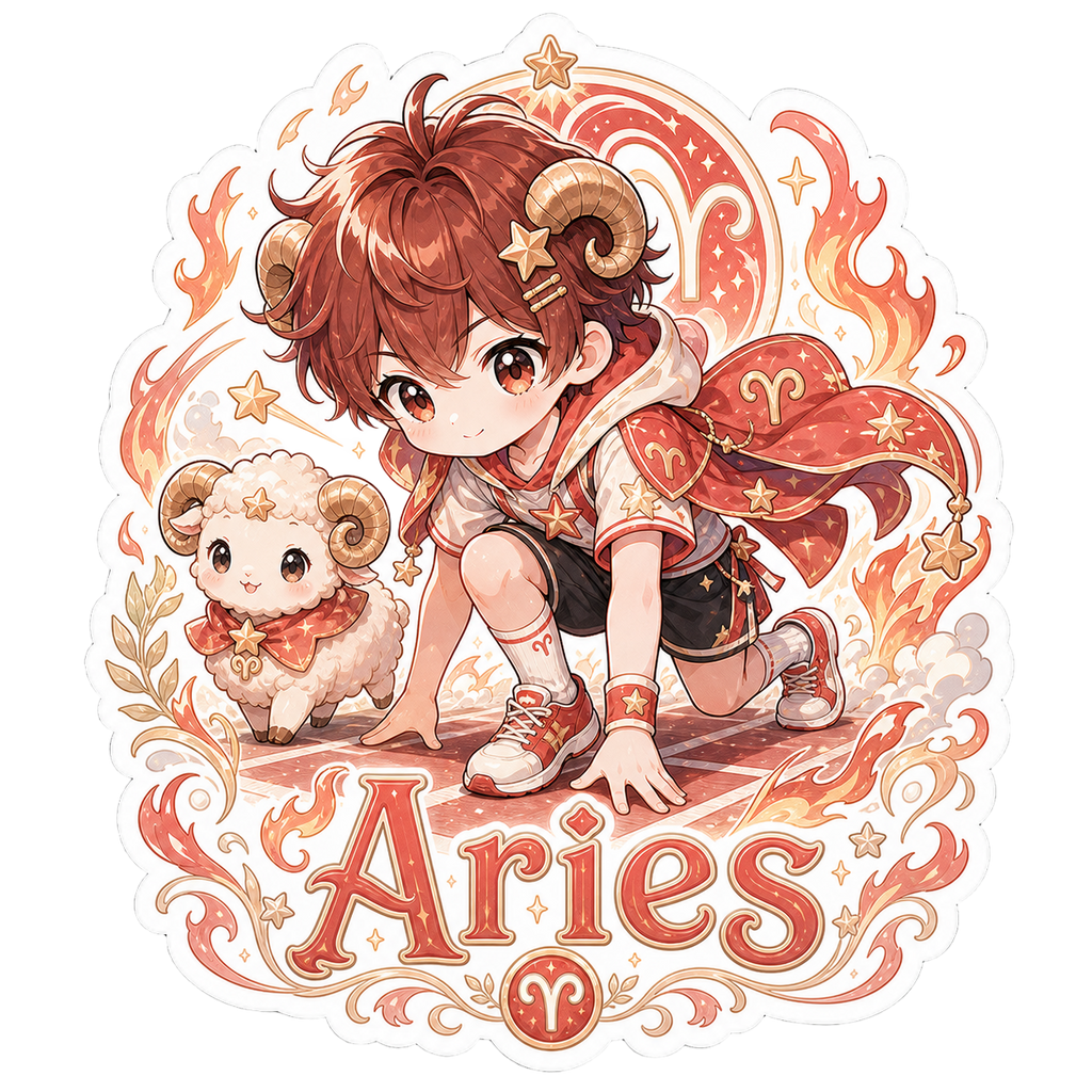 Aries Boy Sticker