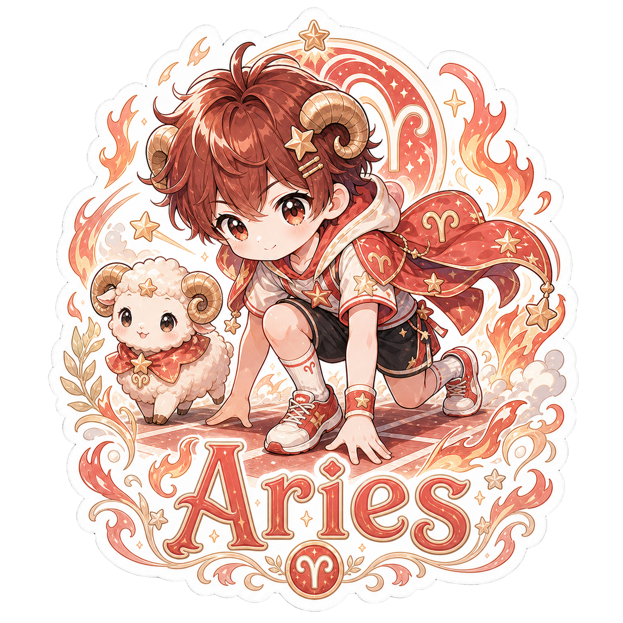 Aries Boy Sticker