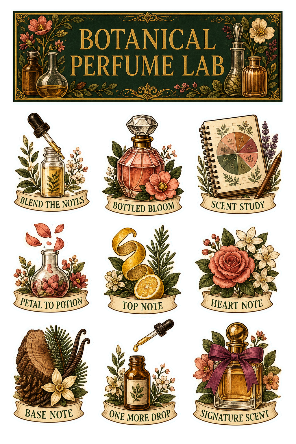 Botanical Perfume Lab Sticker Pack