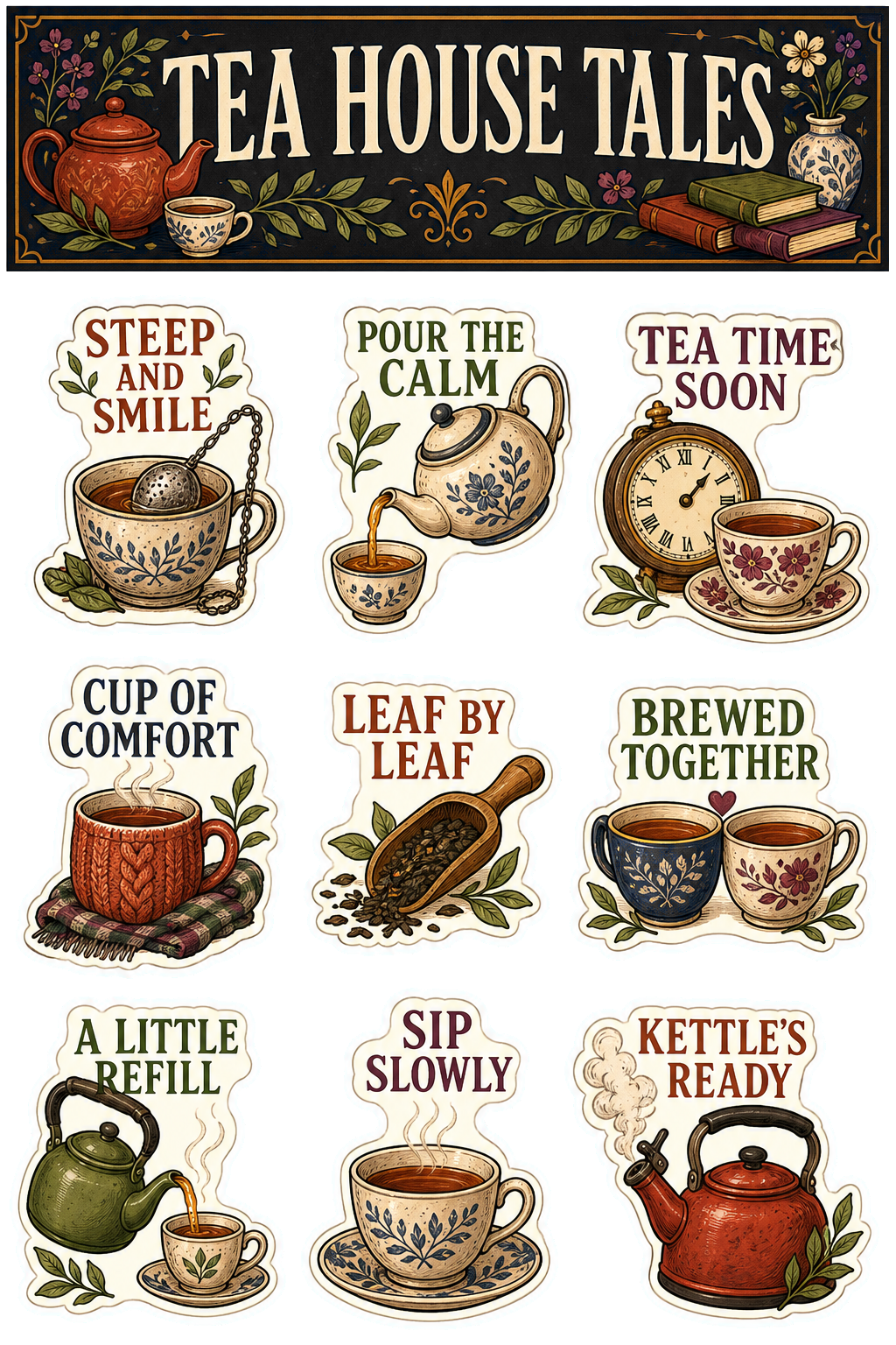 Tea House Tales Sticker Pack