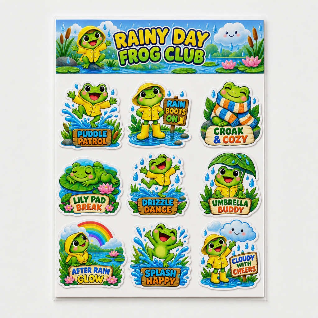 Rainy Day Frog Club Sticker Pack