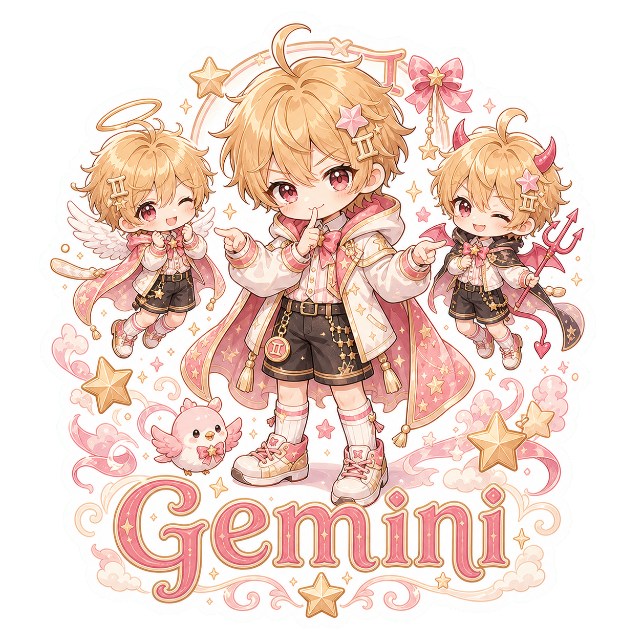 Gemini Boy Sticker