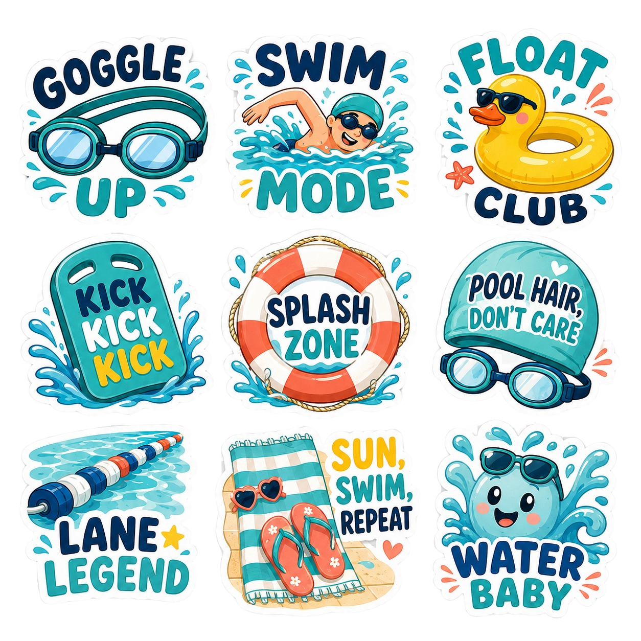 Swimming Fun Sticker Pack