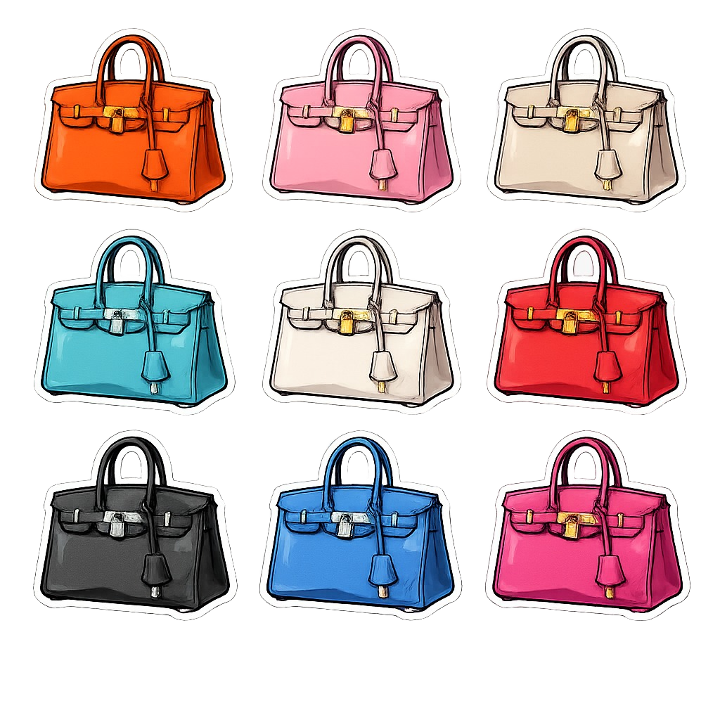 Quilted Fashion Handbag Sticker Pack