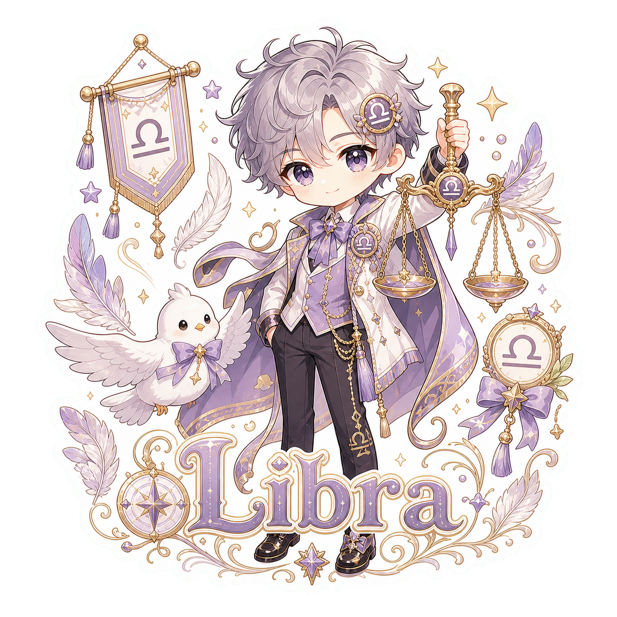 Libra Boy Sticker