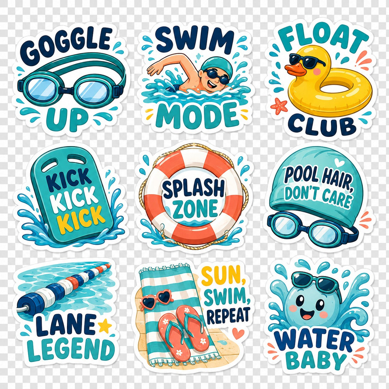 Swimming Fun Sticker Pack