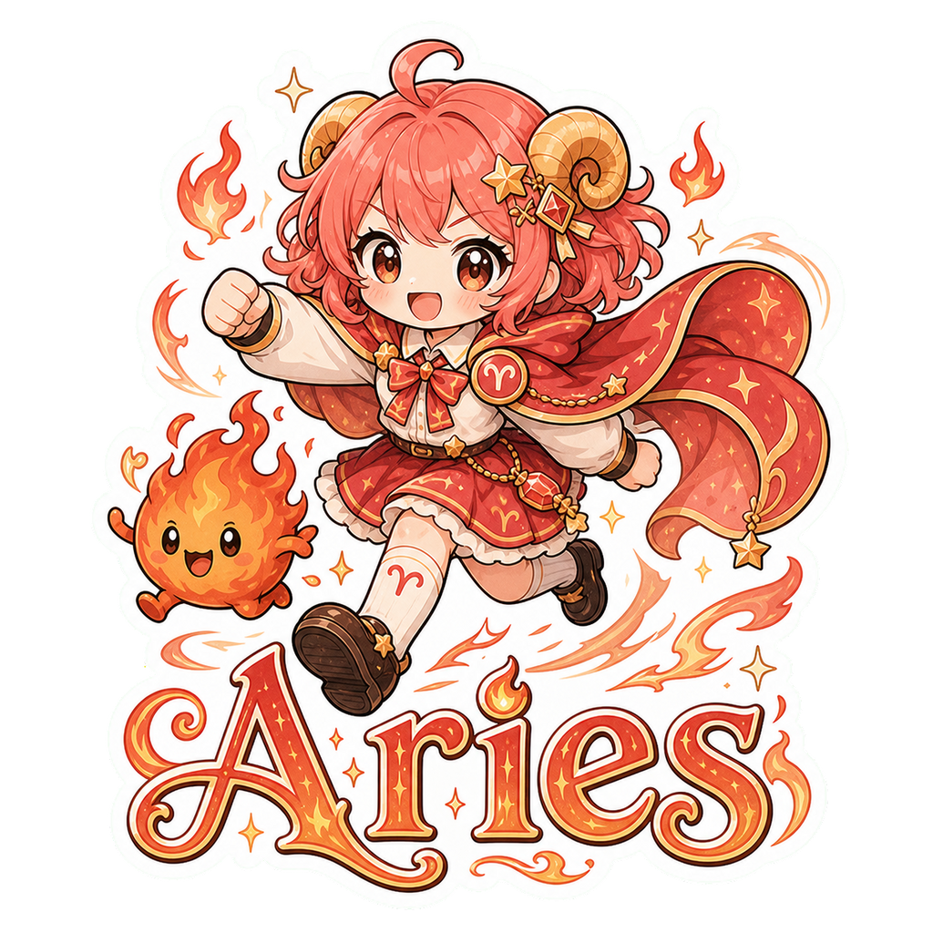 Aries Girl Sticker