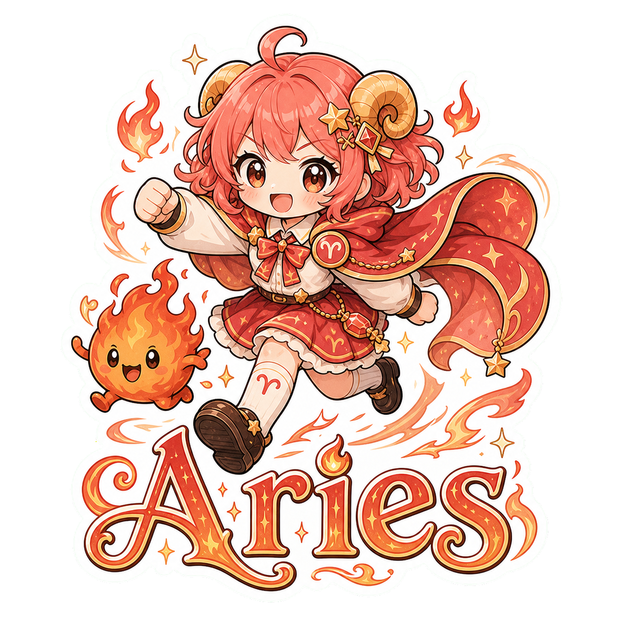 Aries Girl Sticker