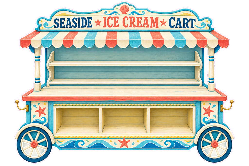 Seaside Ice Cream Cart Sticker Pack