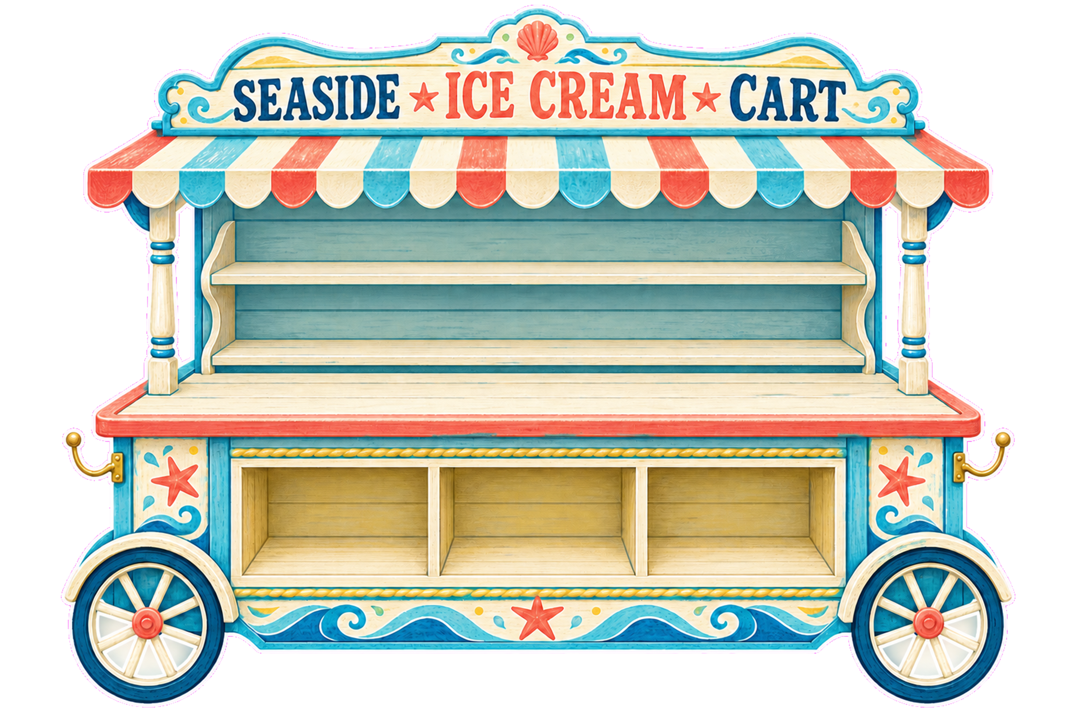 Seaside Ice Cream Cart Sticker Pack