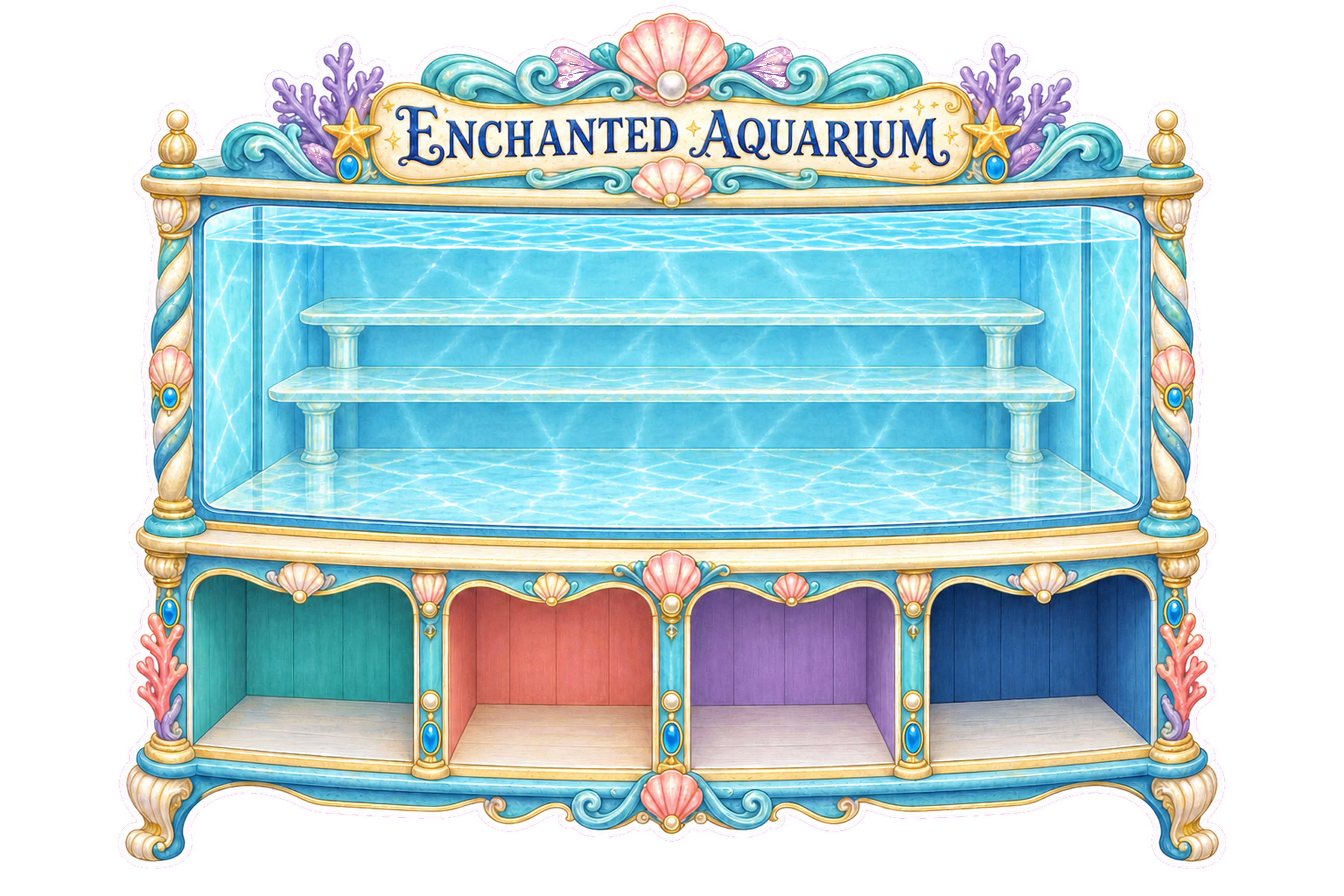 Enchanted Aquarium Cabinet Sticker Pack