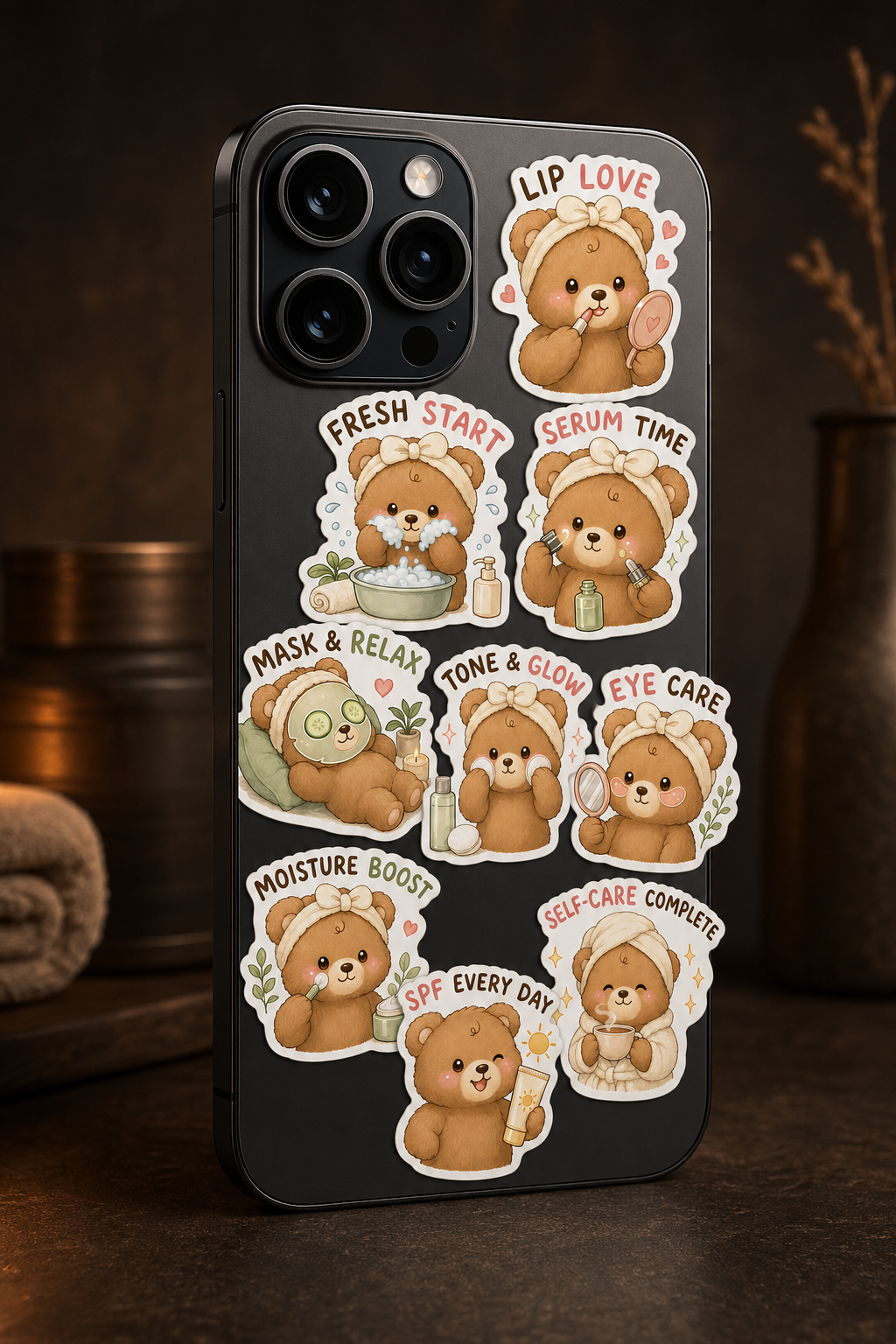 Bear Skincare Sticker Pack
