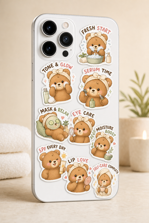 Bear Skincare Sticker Pack