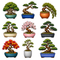Beautiful Bonsai & Miniature Trees Sticker Pack