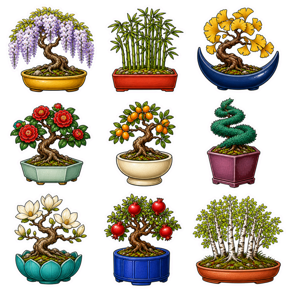 Beautiful Bonsai & Miniature Trees sticker pack product image 2