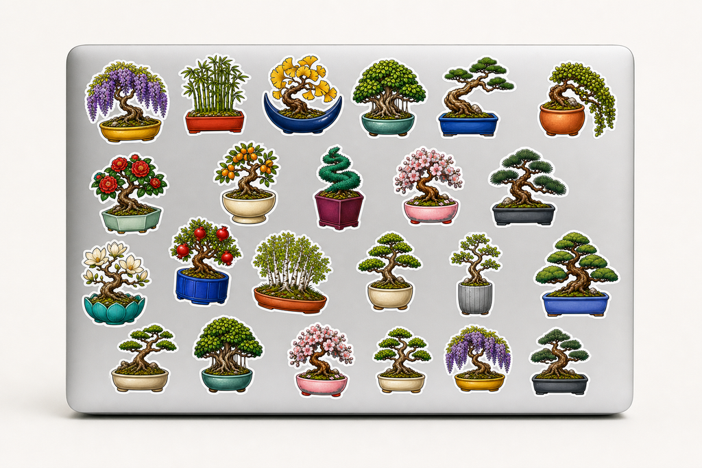 Beautiful Bonsai & Miniature Trees Sticker Pack