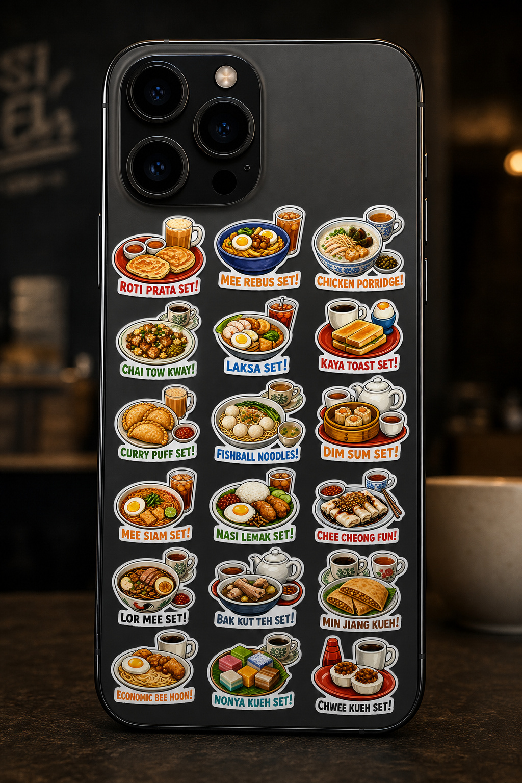 Singapore Breakfast & Hawker Food Sticker Pack