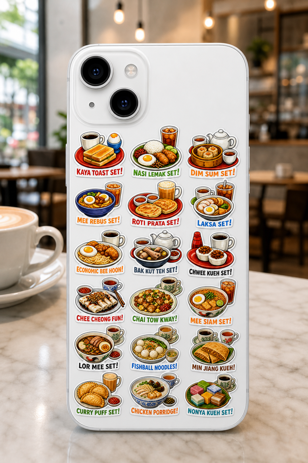 Singapore Breakfast & Hawker Food Sticker Pack