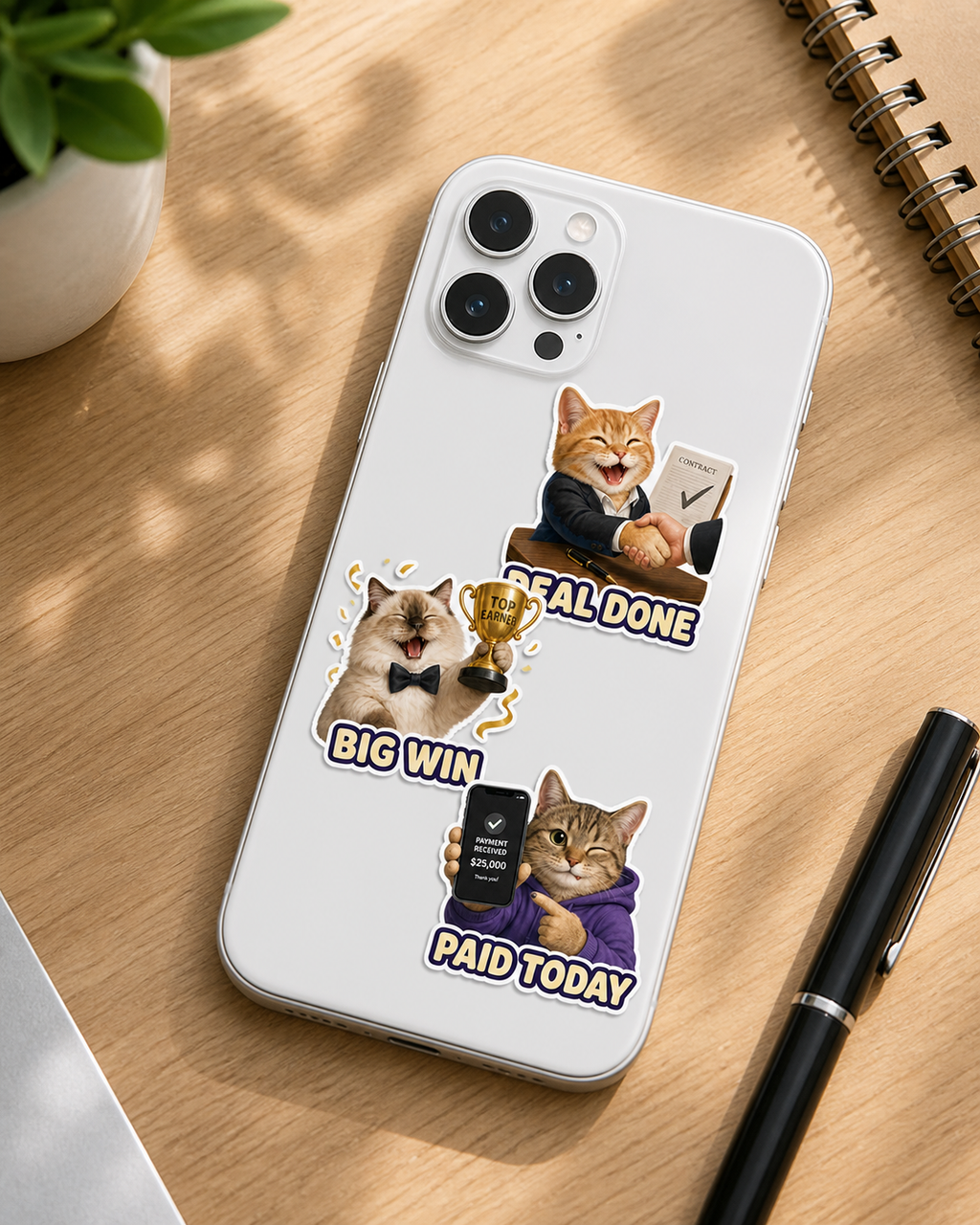 Lucky Cat Wealth & Success sticker pack product image 4
