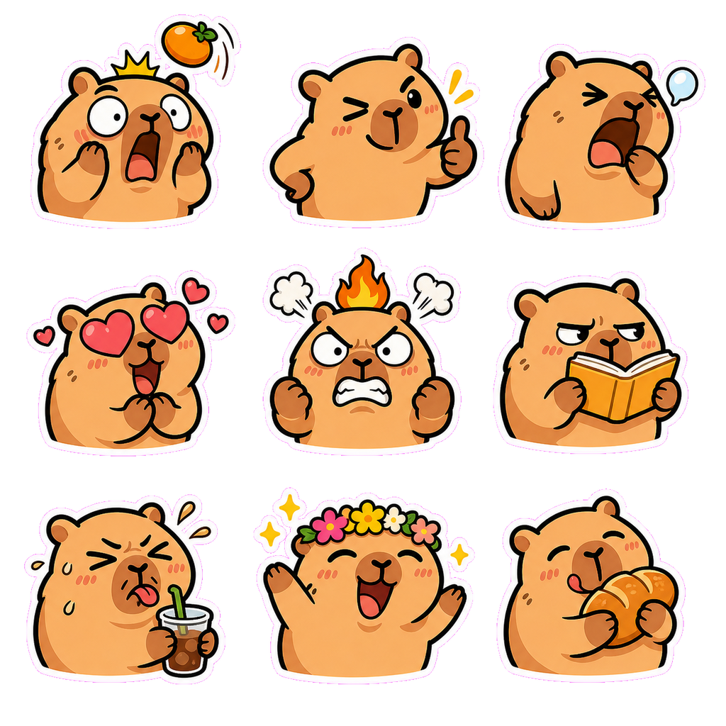 Capybara Mood & Everyday Chaos Sticker Pack