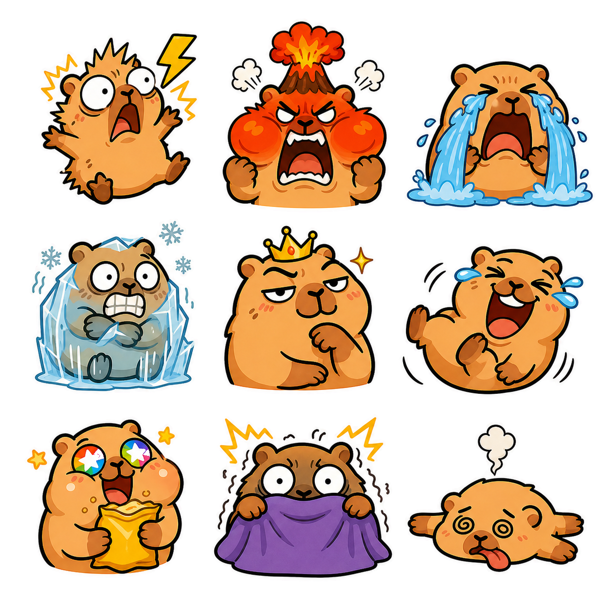Capybara Mood & Everyday Chaos Sticker Pack