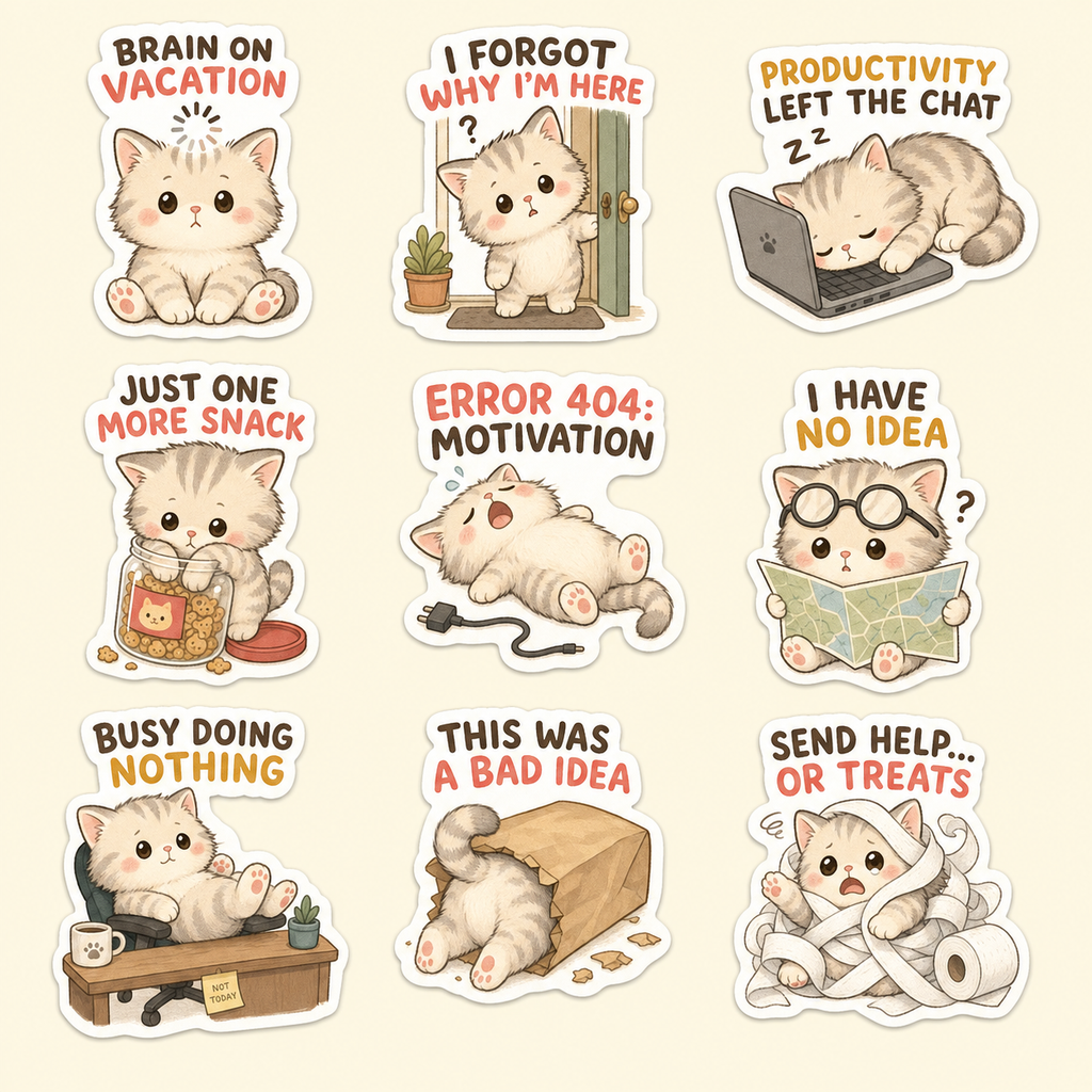 Cat Daily Life Sticker Pack