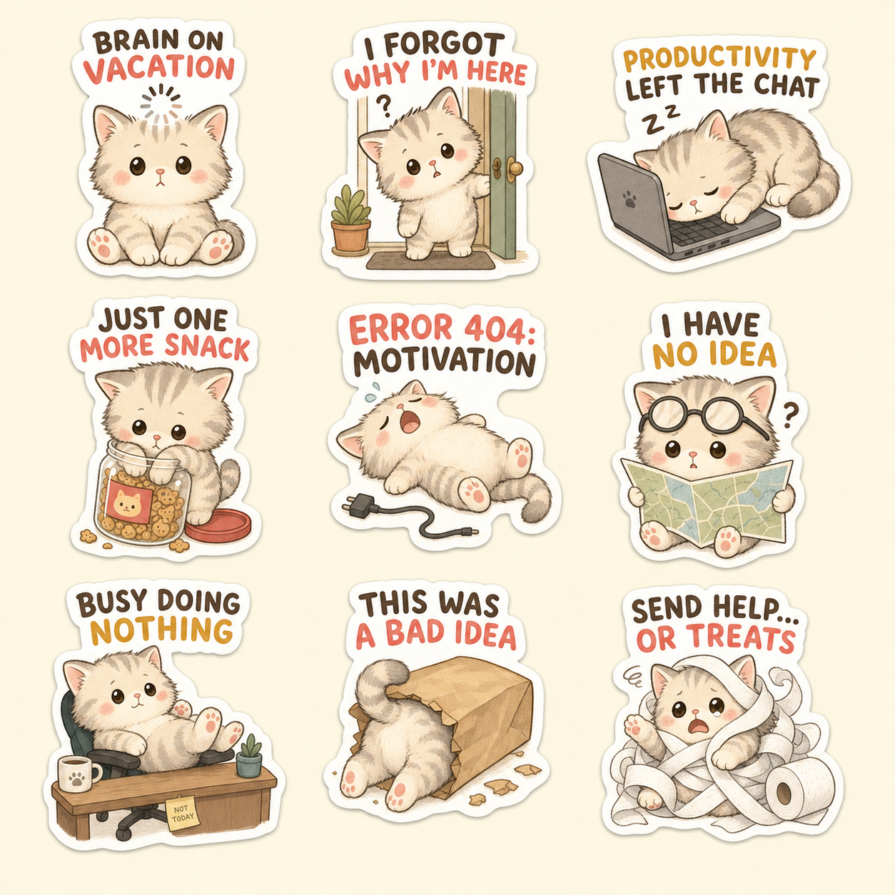Cat Daily Life Sticker Pack