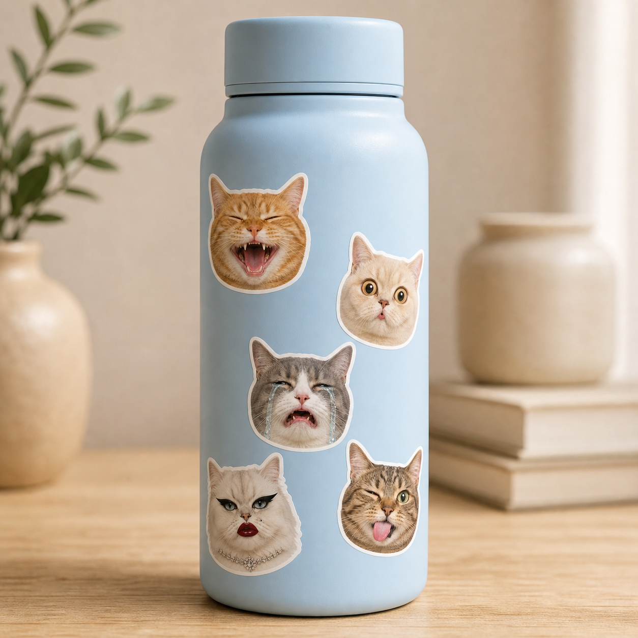 Sassy Cat Faces & Fashion Reactions Sticker Pack