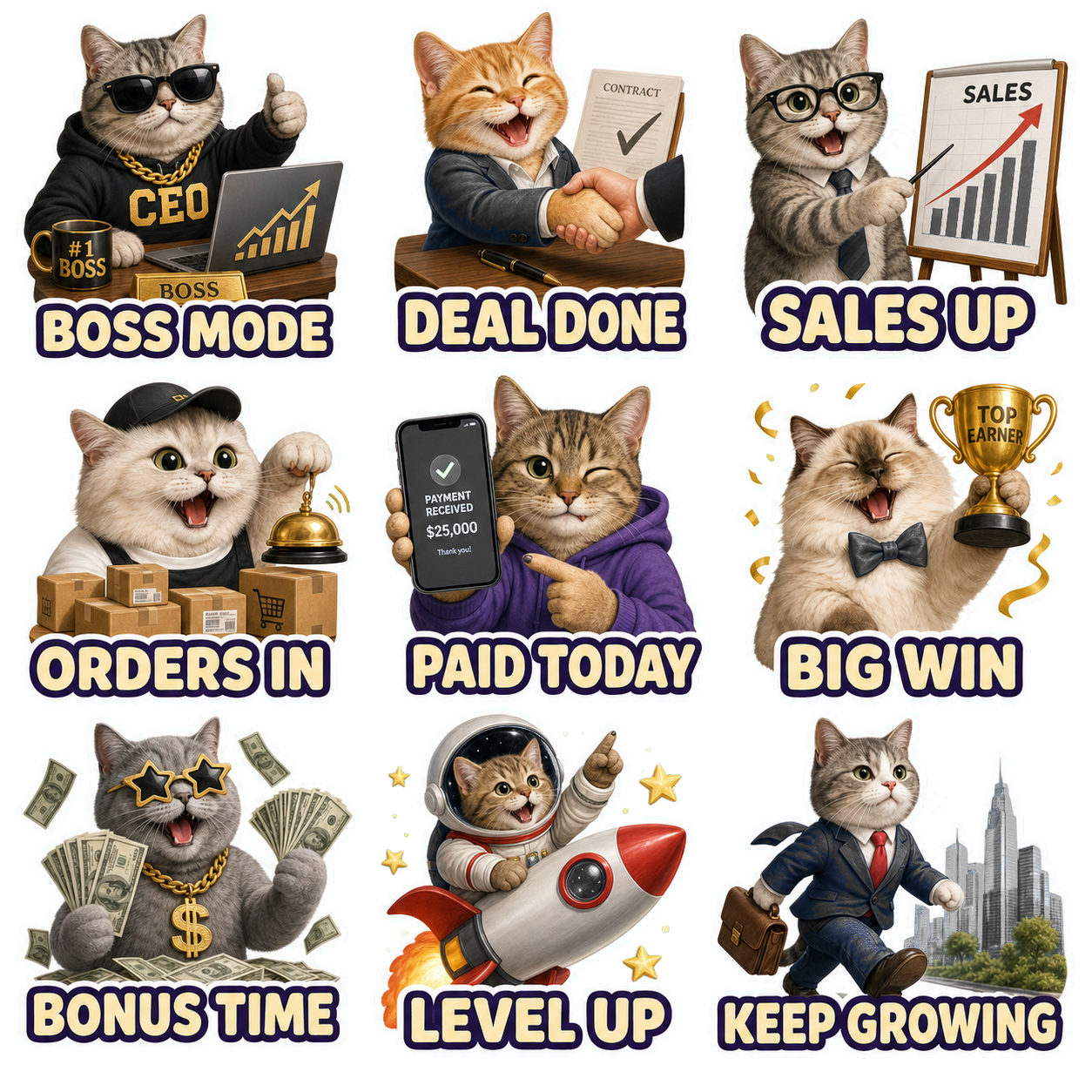 Lucky Cat Wealth & Success Sticker Pack