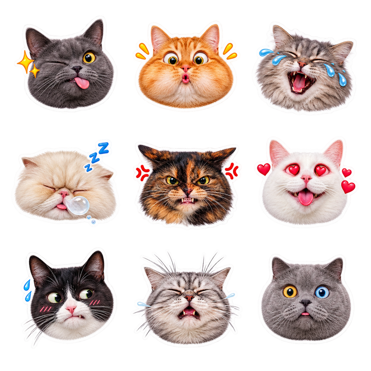 Exaggerated Cat Faces